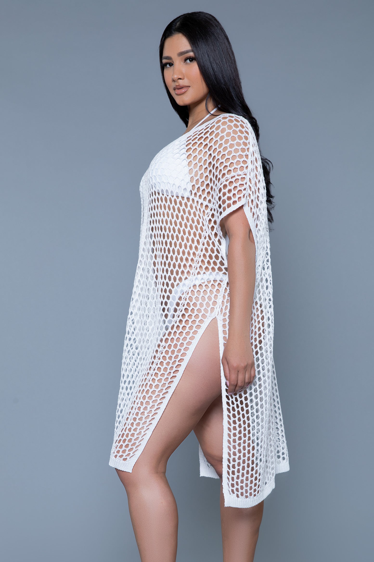 BeWicked Swimwear Madelyn Cover Up Dolman Sleeves Net Crochet