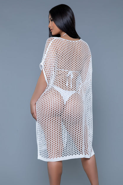 BeWicked Swimwear Madelyn Cover Up Dolman Sleeves Net Crochet