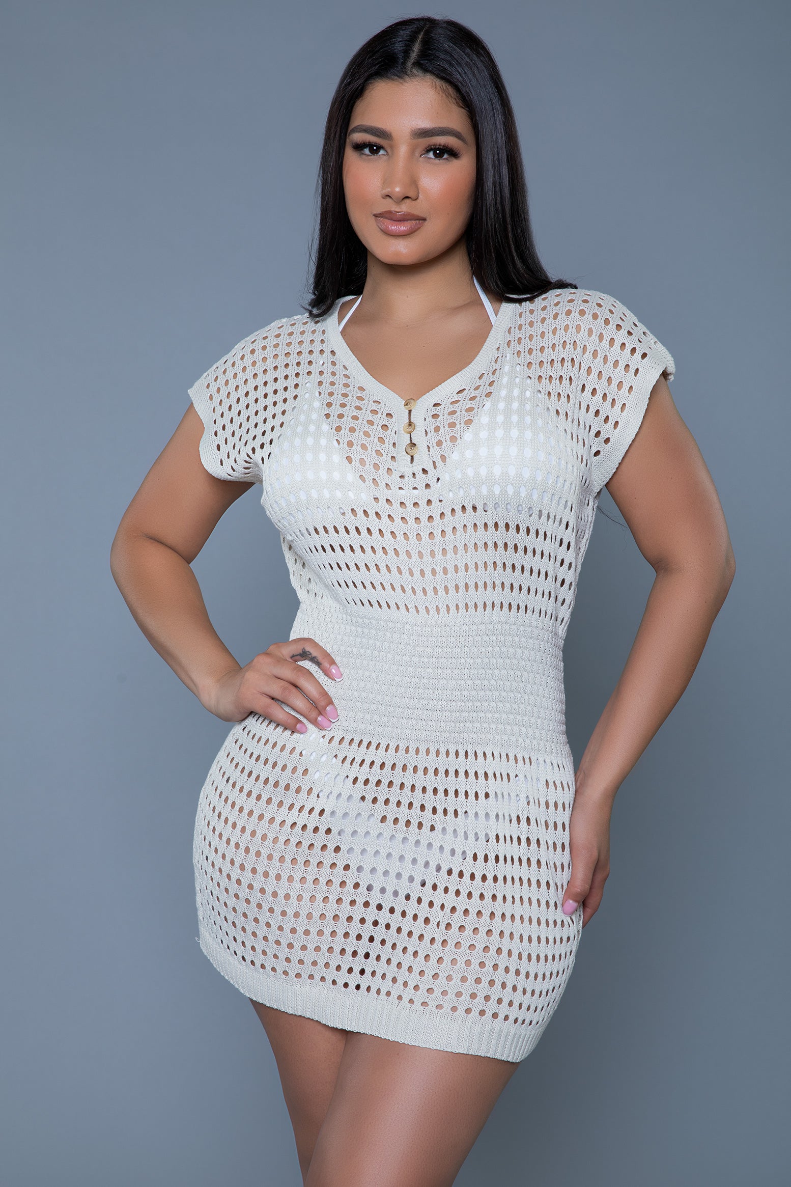 BeWicked Swimwear Sophie Mini Dress Cover Up Cream