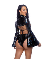 Roma Costume Stripper 2PC High-Waisted Vinyl Short Set