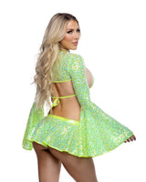 Roma Costume Stripper Sequin Mini Skirt