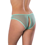 Magic Silk Soft Petals Crotchless Panty Aqua Blue