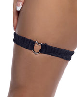 Roma Costume Stripper Spandex Garter with Heart Shaped Hardware