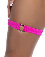 Roma Costume Stripper Spandex Garter with Heart Shaped Hardware