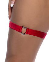Roma Costume Stripper Spandex Garter with Heart Shaped Hardware