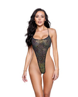 Roma Dancewear Stripper Sexy Sequin Net String-Back Bodysuit