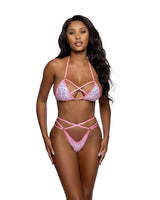 Roma Dancewear Stripper Sexy Sequin Strappy Ring Bikini Set