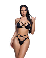 Roma Dancewear Stripper Sexy Spandex Strappy Ring Bikini Set