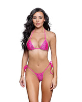 Roma Dancewear Stripper Sexy Print Spandex Tie-Side Bikini Set