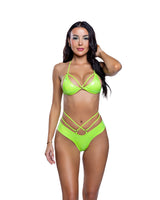 Roma Dancewear Stripper Sexy Holographic Python Strappy Short Set