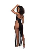 Roma Dancewear Stripper Sexy Long Mesh Gown with Slits