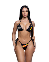 Roma Dancewear Stripper Sexy Racer Print Tie-Side Bikini Set