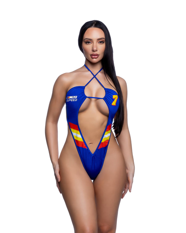 Roma Dancewear Stripper Sexy Racer Print Deep Plunge Body
