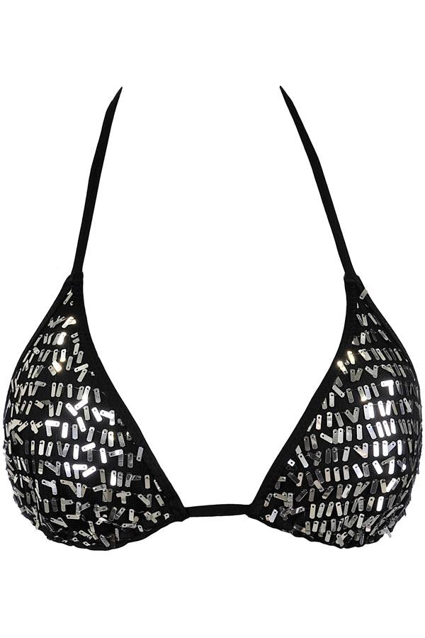 Axami 12131 Luxury Shimmer Sequins Triangle Bikini Top