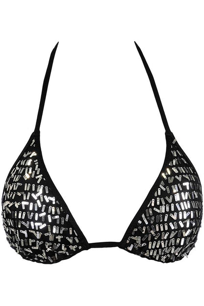 Axami 12131 Luxury Shimmer Sequins Triangle Bikini Top