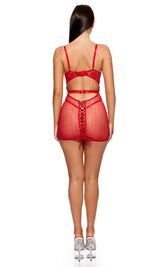 Forplay La Vie en Rose Metallic Embroidered Chemise Set