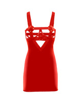 Oh la la Cheri Queen Erotic Caged Open Cups Babydoll Red