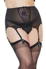 Coquette Queen Luxe Allure Garter Belt Black