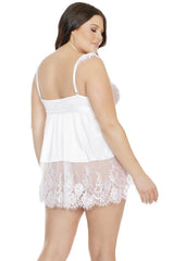 Coquette Unspoken Words Babydoll & G-String White