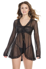 Coquette Sweeter Than Ever Babydoll & G-String Black