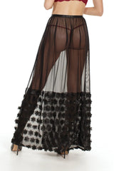 Coquette Flower Kissed Skirt Black