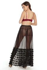 Coquette Queen Flower Kissed Skirt Black
