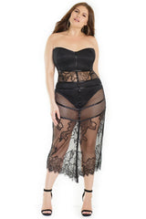 Coquette Nightfall Dress & Panty Black