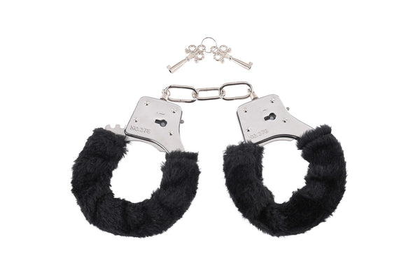 Sex & Mischief Furry Handcuffs - Black