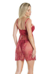 Coquette Queen Wine & Dine Babydoll & Panty Red
