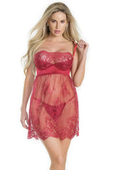 Coquette Queen Wine & Dine Babydoll & Panty Red
