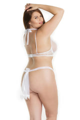 Coquette Queen Sheerly Yours Bra Set White