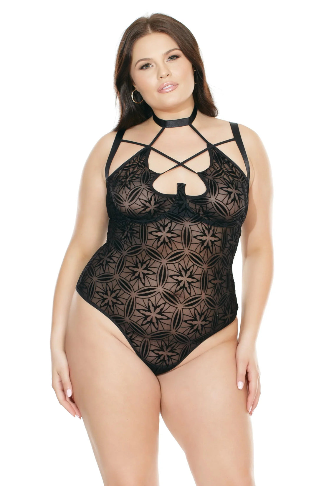 Coquette Interlaced Teddy Black
