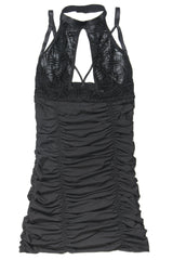 Coquette Interlaced Chemise Black