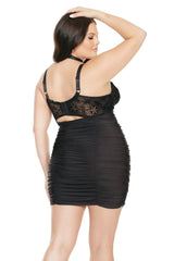 Coquette Queen Interlaced Chemise Black