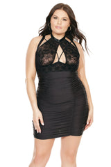 Coquette Queen Interlaced Chemise Black