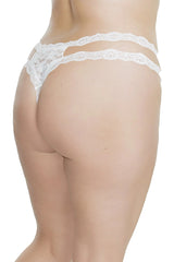 Coquette Queen Petite Peep Crotchless Thong Black
