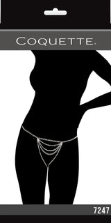 Coquette Chain Gain Crotchless Chain Panty Silver
