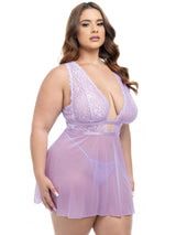 Oh la la Cheri Stassi Sheer Babydoll Purple Lavendula