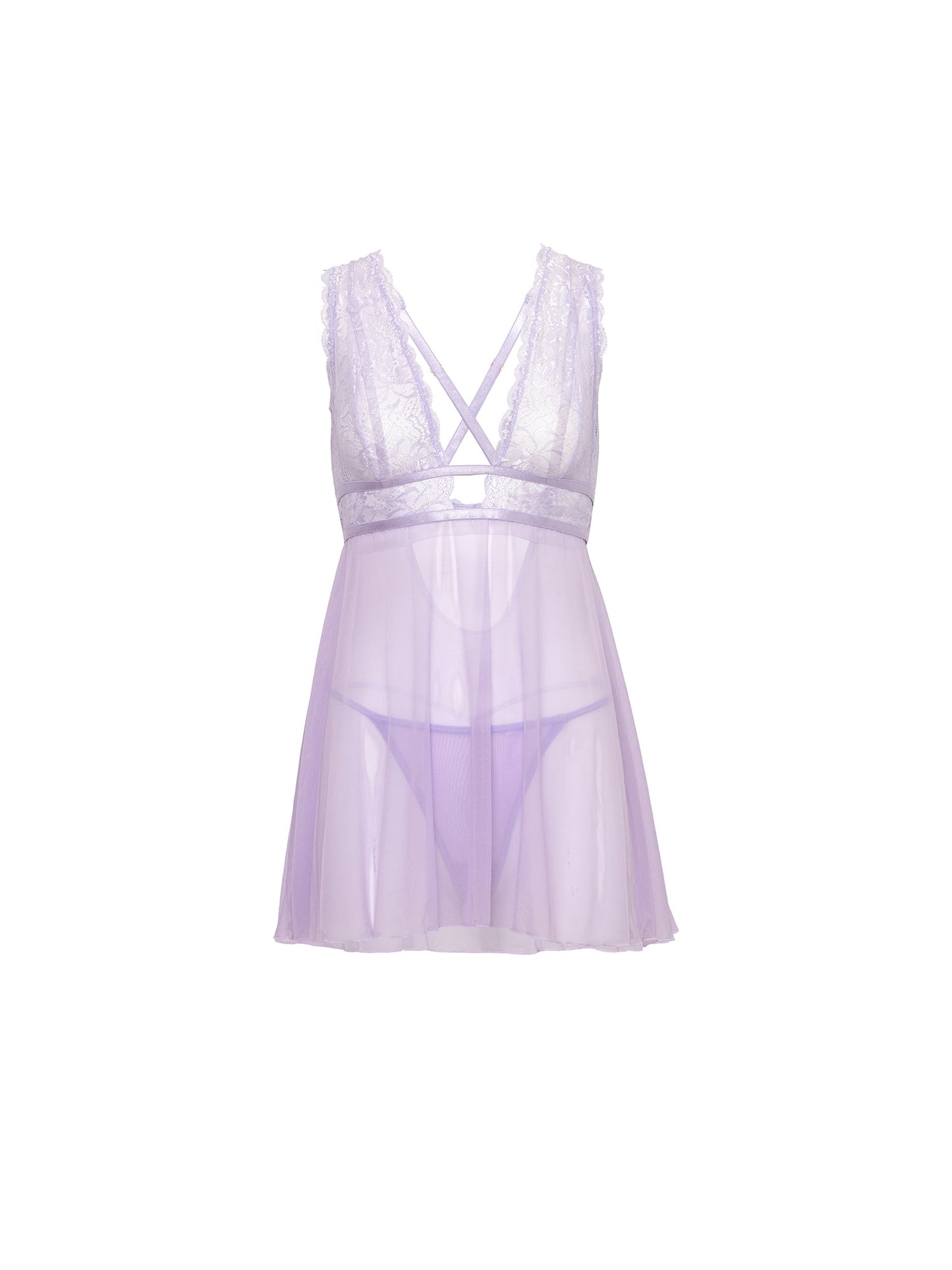 Oh la la Cheri Stassi Sheer Babydoll Purple Lavendula