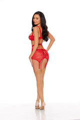 Escante Scarlet 3Pc Lace-Up Set