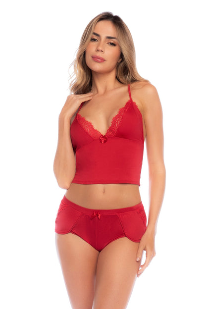 Mapale Lounge 7593 Two Piece Pajama Set Red