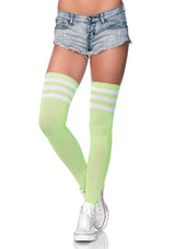 Leg Avenue 3 Stripes Athletic Ribbed Thigh Highs