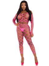 Leg Avenue 2 Pc Net Crop Top and Footless Tights