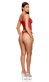 Forplay La Vie en Rose Metallic Embroidered Bustier Set