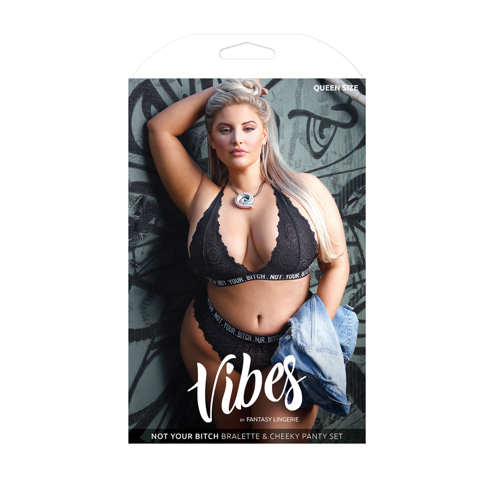 Fantasy Lingerie Queen Vibes Not Your B*tch Bralette & Cheeky Panty Set