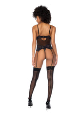 Mapale Lingerie Flirty Lace Bustier Set Black S/M
