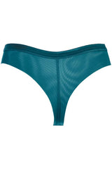 Sheer Stripe Brazilian Thong Teal