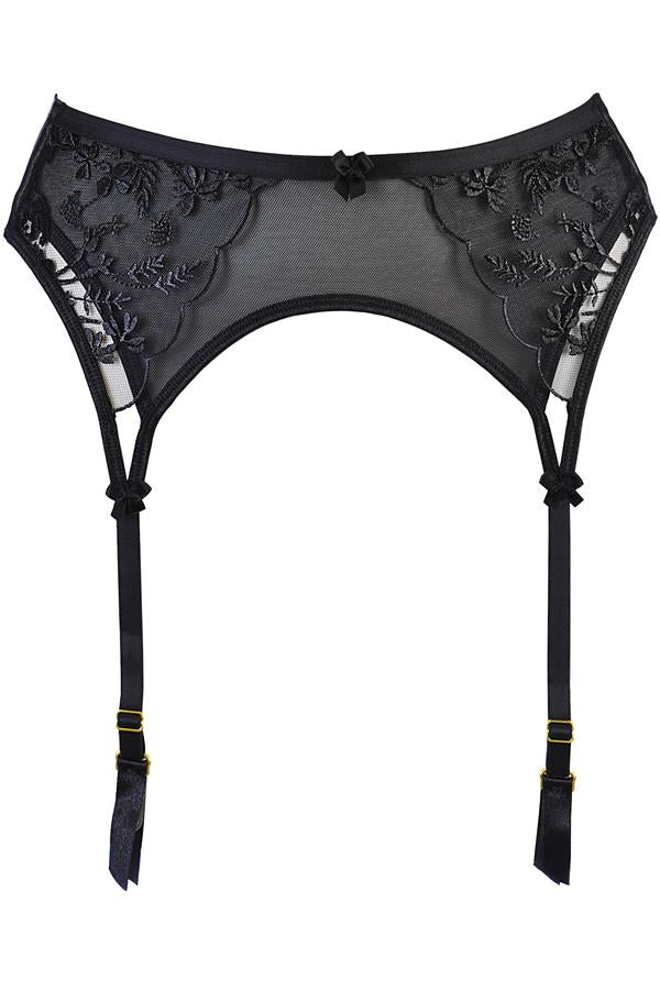 Duchessa Sheer Garter Belt Black