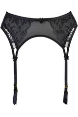 Duchessa Sheer Garter Belt Black
