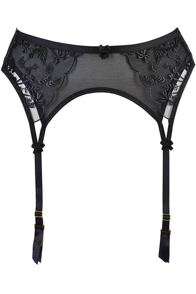 Duchessa Sheer Garter Belt Black